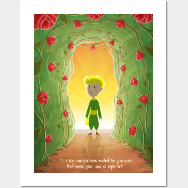 The little prince and the roses. Wall Art by ChrisHarrys